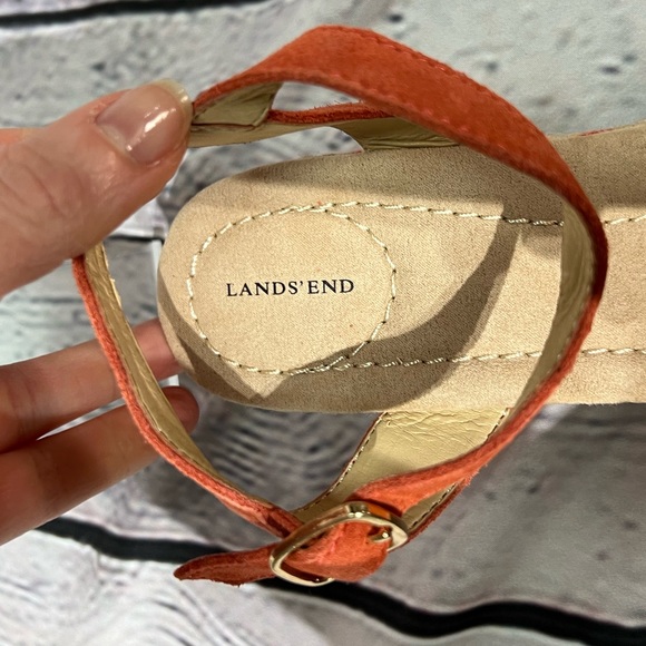 Land's End 2" Espadrille Sandal - Coral and Cream - size 7.5 - Picture 8 of 13